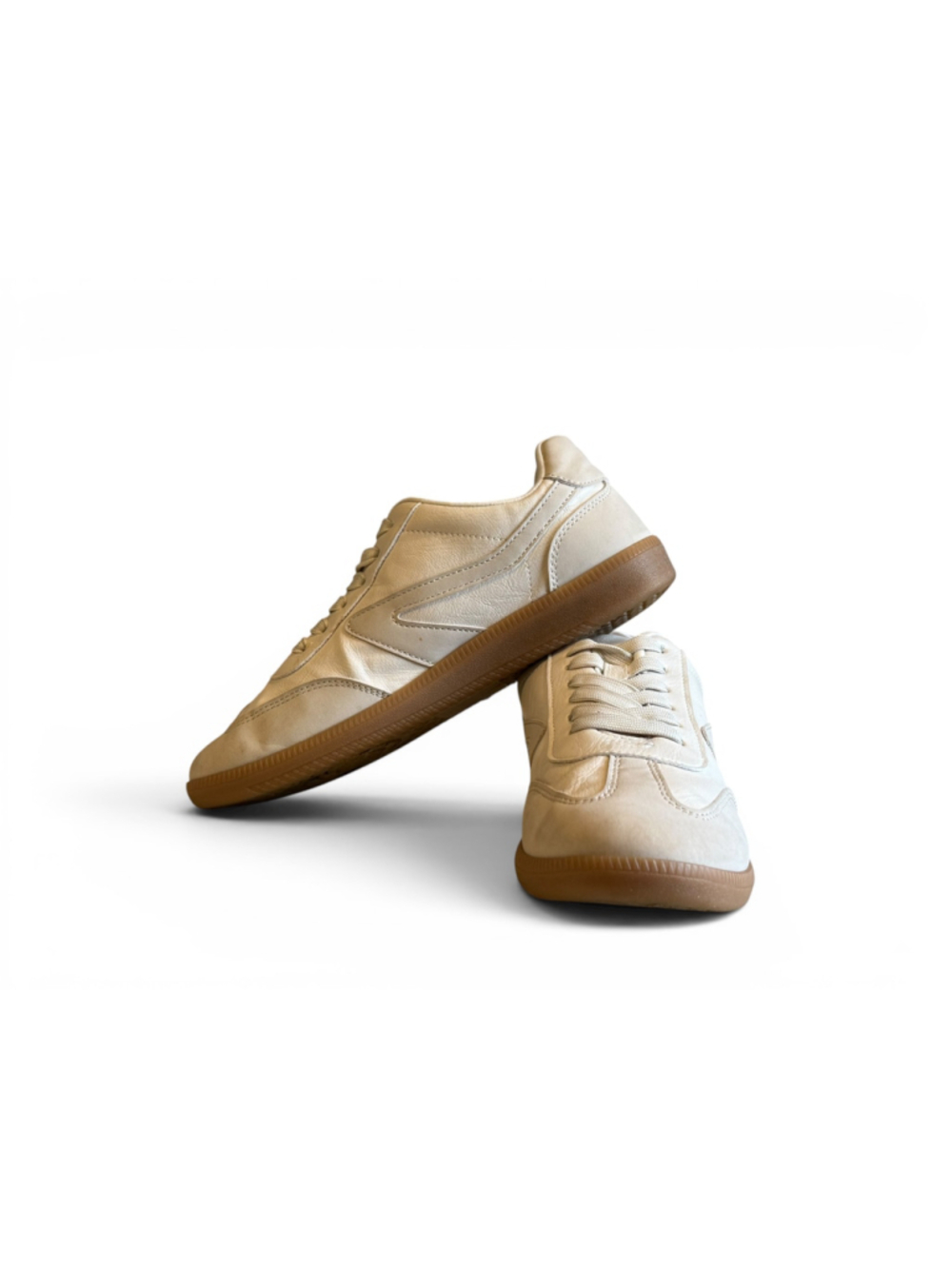 Dolce Vita Women's Quantum Beige Leather Sneakers Gum Sole Sz 8 Casual Trainer - Picture 7 of 9